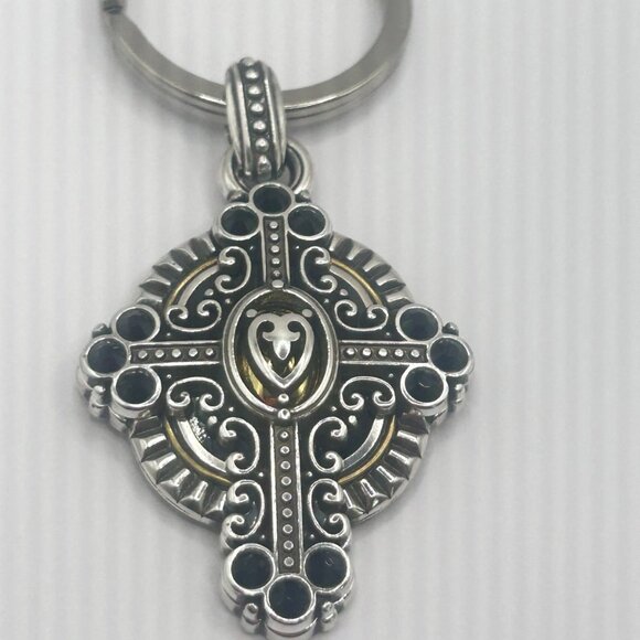 Brighton cross key fob  Black gold silver  NWoutlet tag - Picture 3 of 8